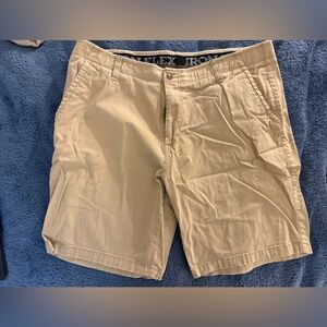 Iron Flex Men's Flat Front Khaki Shorts